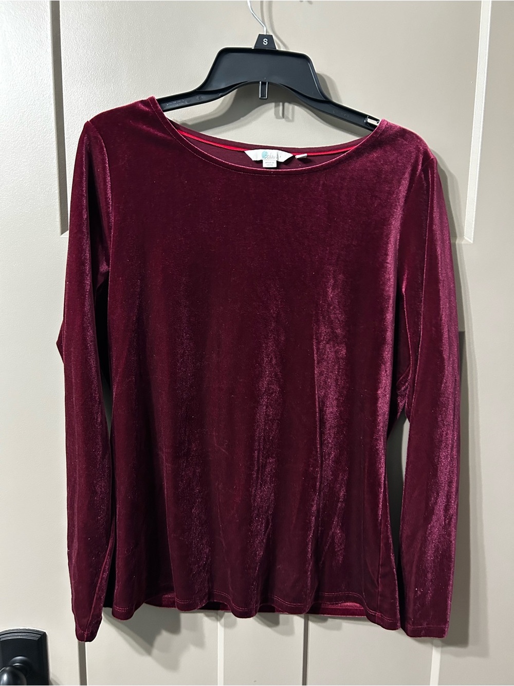 Boden Burgundy Velvet Long-Sleeve shirt